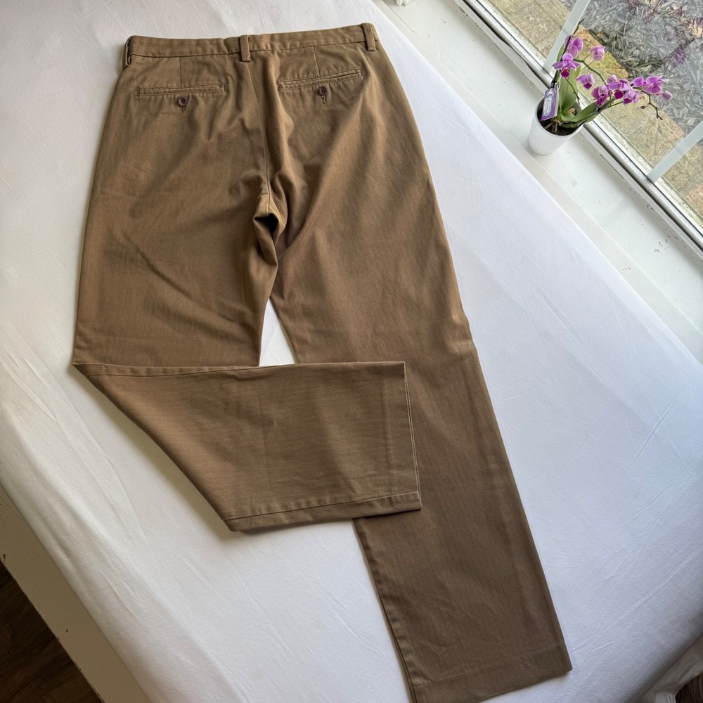 Gap Classic Fit Khaki Herringbone Trousers Mens 32x32 Brown Chinos Vintage 2006